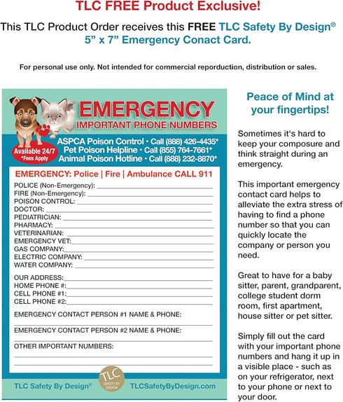 My Dog is Home Alone Pet Alert Emergency ICE ID Plastic Wallet Card and Keytag with Emergency Contact Card (Qty. 1)