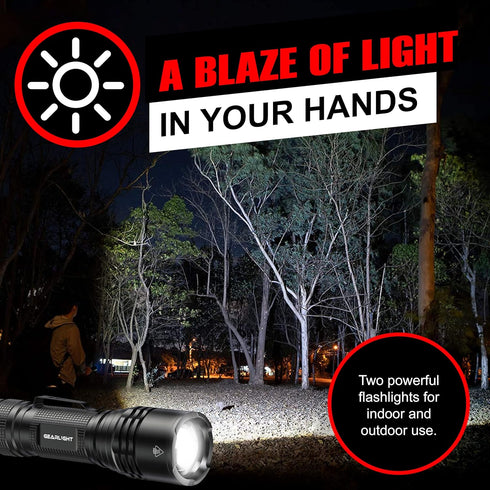 GearLight LED Tactical Flashlights - High Lumens Mini Flashlights for EDC Carry, Compact Emergency Gear, Water Resistant