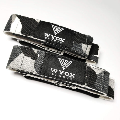 WYOX Heavy Duty Figure 8 Weight Lifting Straps for Deadlifting Workout | Gym Equipment Gear for Men Women PAIR (Camo)