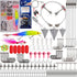 Saltwater Surf Fishing Tackle Kit - 184pcs Saltwater Fishing Gear, Lures, Bait Rigs, Crankbait, Spoon, Bucktail Jigs,