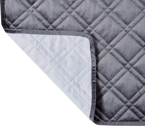 Brilliant Sunshine Premium Grey Silky Velvet Pet Sofa Bed, Waterproof Washable Couch Protector with Removable Bolster