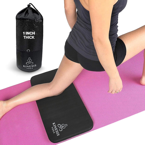 Knee Pad Cushion, Extra Thick 1 inch (25mm) for Pain Free Yoga, Includes Breathable Mesh Bag