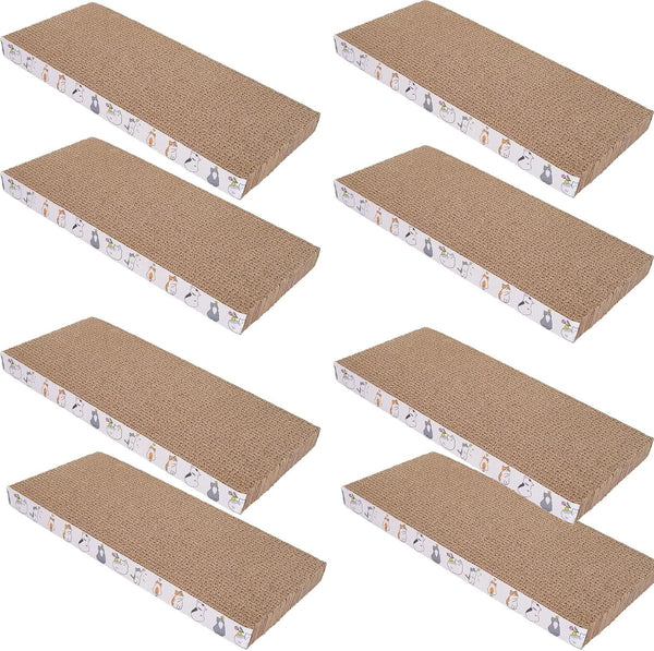 8 Packs Cat Scratch Pad, Reversible Cardboard Scratcher for Indoor Cats to Sleep, Play, and Grind Claws