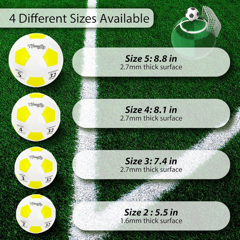 TFengfly 4 Soccer Ball Size with Pump Needle Classic Thicker PU Tight Weaved Suitable for Youth Boy Girl League Game