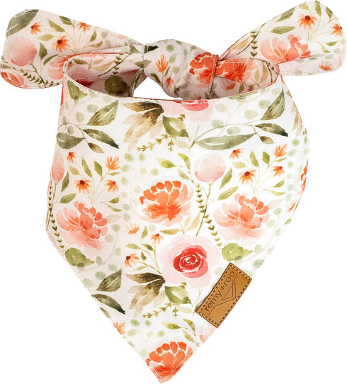Remy+Roo Large Spring Bandanas - 4 Pack Rubi Set | Adjustable Polyester Fabric | Premium Durable Floral Dog Bandana