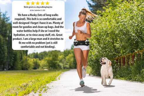 Hydration Running Belt with Bottles, Water Belts for Men and Women, iPhone Running Waist Pouch for Runners