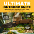 Fixed Knife with Sheath, 3CR13 Stainless Steel Blade, 8 Inches for Hunting, Fishing, Hiking, Camping