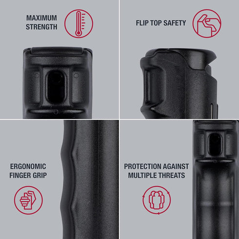 SABRE Pepper Spray with Fast Flip Top, Maximum Police Strength OC Spray, Key Ring for Easy Carry and Fast Access, Finger Grip for More Accurate and Faster Aim, 0.54 fl oz, Secure and Easy to Use by SABRE