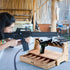 6 Hantoptik Wood Handgun Pistol Rack with U-shaped Slots Stand Display Holder for Gun Safe, Gun Rack Storage Organizer