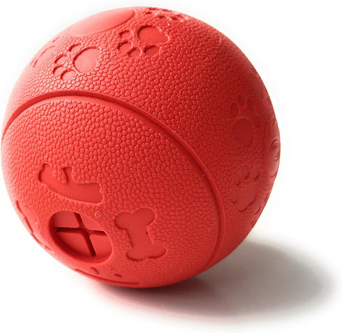Interactive Treat Dispensing Toy Ball Puzzle for Dogs - Intelligence Training to Reduce Separation Anxiety, Red