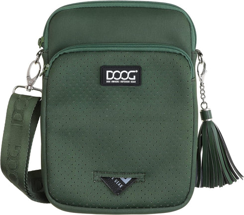 DOOG Walkie Bag, Adjustable Shoulder Bag with Poo Bag and Water Bottle Compartment | Neosport Green