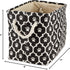 Bone Dry Small Rectangle Pet Storage Collection, Lattice Paw Print, Black