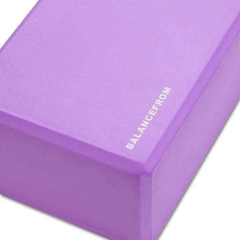 Signature Fitness Set of 2 High Density Yoga Blocks, 9"x6"x4" Each, Multiple Colors