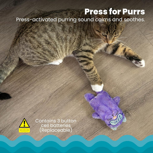 Catstages Plush Purr Pillow Cat Toy - Touch-Activated Calming Companion