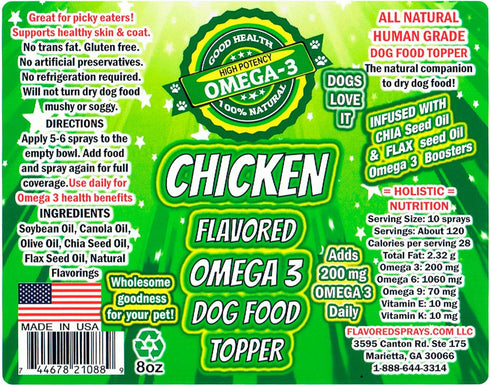 Green Seal Products Chicken Flavored Spray for Dog Food, Dry
