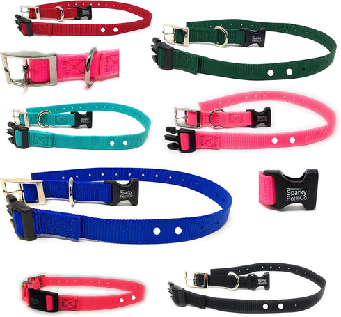 Sparky Pet Co - 3/4" Double Buckle Nylon Collars 2 Hole (1.25") Receiver Collar (Neon Orange)
