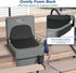 Stadium Seats with Back Support and Cushion, Folding Stadium Chair Includes Shoulder Strap and Cup Holder, Portable