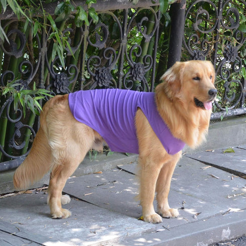 Dog Clothing Blank T-Shirt Tanks Top Vests for Small Medium Large Dogs, 100% Cotton Summer Vest (M, Purple)