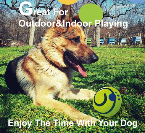 Wobble Giggle Ball Dog Toy, Squeaky Interactive Chewing Ball for Training, Indoor Outdoor Use