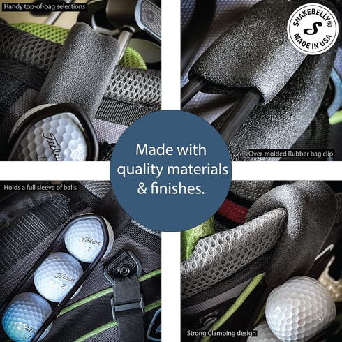 SnakeBelly Golf Ball Holder - Pro, Quick-Draw Release, Black