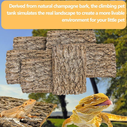 Cork Terrarium Background 15.7x11.8in Natural Large Cork Bark Backdrop for Reptile Habitat Decor (6PCS)