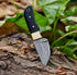 Handmade Damascus Steel Hunting Knife with Brass Guard Handle - Fixed Blade Bush Craft Camping Cutter