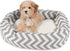 24 Inch Grey Chevron Sherpa Bagel Dog Bed