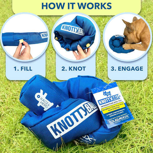 Race&Herd Knotty Ball - Snuffle and Sniffle Toy for Dogs, Boredom Buster Puzzle Toys for Smart Dogs