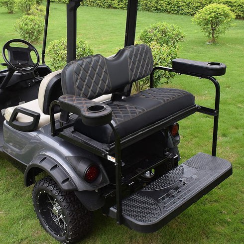 NOKINS Golf Cart Armrest with Cup Holder for EZGO/Club Car/Yamaha, Stainless Steel Support Frame