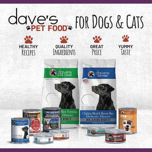 (95% 12.5 oz (12 Pack) Dave's Pet Food Grain Free Wet Dog Food Beef & Beef Liver), Made in USA Single-Source Protein