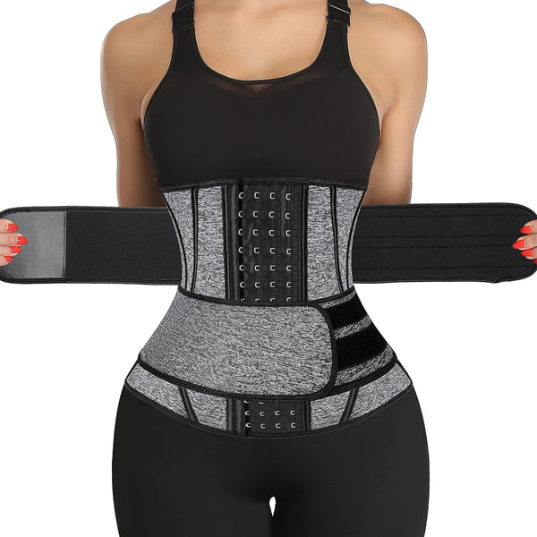 KIWI RATA Neoprene Sauna Waist Trainer Corset Sweat Belt for Women Compression