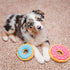 ZippyPaws Mini Donutz - No Stuffing Squeaky Plush Dog Toy - Strawberry, Mini Size