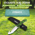 Fixed Blade Hunting Knife with Sheath,Full Tang Stainless Steel Camping Knife with Gut Hook Edge,Portable Deer Skinning Knife for Hunter,Outdoor Hunting Knives Gift for Men-Green Wooden Handle by osaiv
