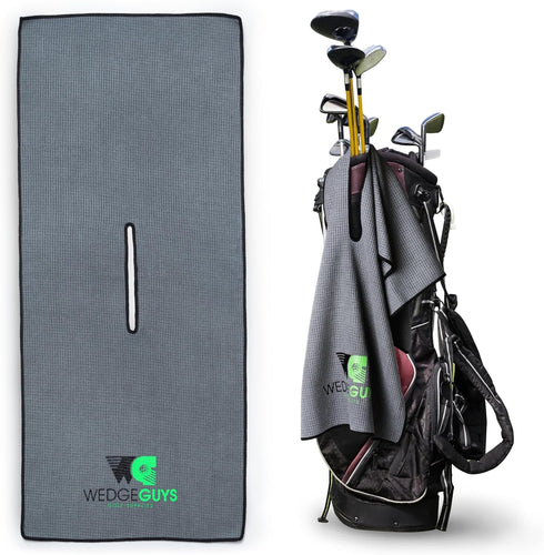 Wedge Guys Large Microfiber Golf Tour Towel, 40" x 17", Soft & Tough Waffle Caddy Towel for Golf Bag