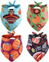BoomBone 4 Pack Thanksgiving Dog Bandanas, Pumpkin Turkey Triangle Bibs Pet Scarf