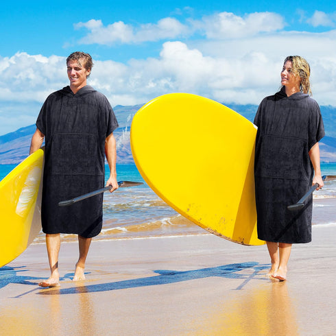 Swimming Catalonia Absorbent Surf Poncho Men Women, Quick Dry Towel Changing Poncho, Hooded Towel Poncho Adult