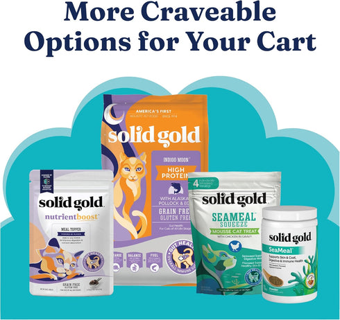 Solid Gold Wet Cat Food Shreds in Gravy, Real Tuna & Shrimp, Grain Free, 24 ct/3 oz Can