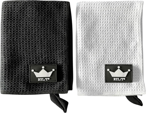 Magnetic Golf Towel with Loop Attachment and Center Cut - Strong Magnet for Golf Bag or Cart Accessory