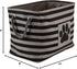 Bone Dry Pet Storage Collection Striped Paw Patch Bin, Small Rectangle, Black