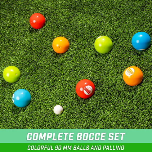 90 mm Set 8 GoSports Soft Bocce Includes Weighted Balls, Pallino and Case, Play Indoors or Outdoors