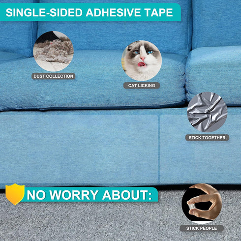 FluffyDream Furniture Protector from Cats, 10-Pack 12”×17” Couch Protectors, Anti Cats Scratch Deterrent Tape
