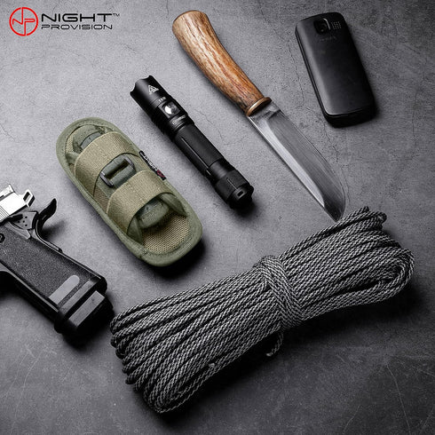 TH1 Tactical Flashlight Holster Duty Belt Pouch with Stretchable Rotatable Clip for Security Belt