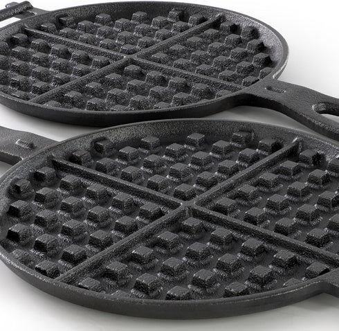 Megachef 6.7 Inch Round Cast Iron Pie Iron Outdoor/Camping Cookware with Long Handle
