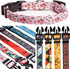 Dog Collar for Small Medium & Large Dogs - Designer Patterns on Adjustable, Strong and Durable Floral Collar