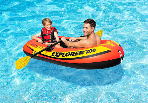 INTEX Explorer Inflatable Boat - Sporty Design with Dual Air Chambers