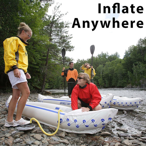 A42 Sea Eagle High Capacity Large Bellows Foot Pump for Use with Unsupported Fabric Inflatable Kayaks, iSUPS and Boats
