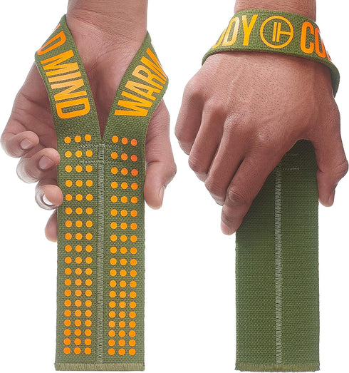 WARM BODY COLD MIND V1 Lifting Wrist Straps for Olympic Weightlifting, Rated at 660 lb, Cotton Hand Wraps