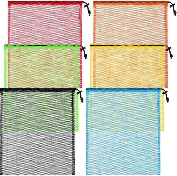 LEIFIDE 6 Pcs Diving Bag, Nylon Mesh Drawstring Bags for Snorkeling Swimming Gear