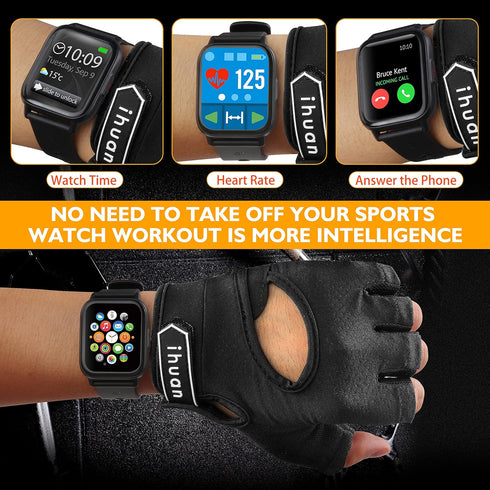ihuan New Breathable Workout Gloves for Women & Men - No More Sweaty & Full Palm Protection Gym Exercise, Cycling