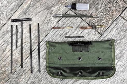 SE 10-Piece Rifle-Gun Cleaning Kit with Brass Brushes, Rod Extenders, Canvas Storage Pouch - GC16M